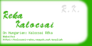 reka kalocsai business card