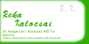 reka kalocsai business card